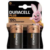 Duracell Plus Power D alkaline batterier, pakke med 2 stk