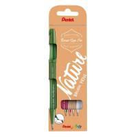 Pentel Fineliner SES15N-4 Brush Sign Pen NATURE, sæt a 4 stk