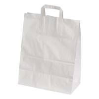 Papirsbærepose med hank 70g 320x170x400mm 26 liter hvid