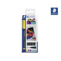 Lumocolor 317 C6 permanent OHP-pen, pakke med 6 farver