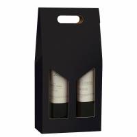 Vingave&aelig;ske til 2 flasker 3/4 liter sort