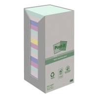 Post-it blok Recycled notes 76x76mm i flere farver, 16 blokke