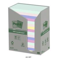 Post-it blok Recycled notes 76x127mm i flere farver, 16 blokke
