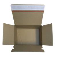 Webshopkasse med tearstrip og tape 330x247x152mm brun