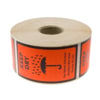 Etiket med tekst "Keep Dry" 120x70mm, 1000 stk