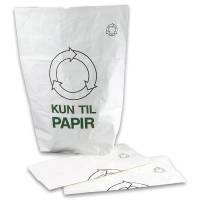 Papirsække 70x95x25cm 1-lags 110 liter hvid