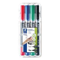 Staedtler Lumocolor Duo marker F 0,6mm / M 1,5mm, s&aelig;t 4 farver
