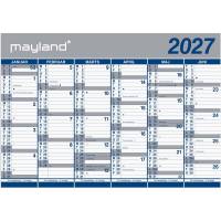 Mayland 2027 k&aelig;mpe v&aelig;gkalender 2x6 m&aring;neder 100x70cm 27064100