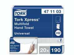 Tork Xpress H2 papirhåndklæde 2-lags N93330, 471103, 3800 ark