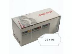 Meto etiket 26x16 aftagelige hvid, 1200 stk