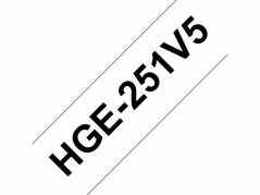 Brother labeltape HGe-251V5 24mm sort på hvid