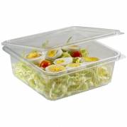 Plastbakke m/hængslet låg PET 182x142x55mm 750g 400stk/ka