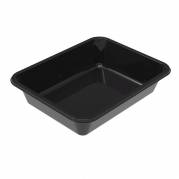 Plastbakke 1-rum firkantet 227x178x59mm C-PET 1660 ml sort
