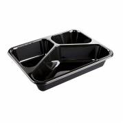 Plastbakke t/ovn CPET sort 420stk/kar 3-rums 1025ml 2227