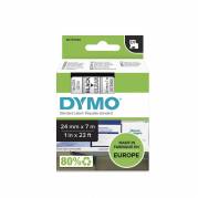 Dymo labeltape D1 24mm 53710 S0720920 sort på klar