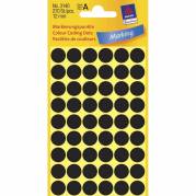Avery etiketter Ø12mm sort