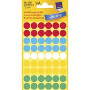 Avery etiketter Ø12mm assorterede farver