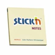 Stick'N memoblokke selvklæbende 76x76mm gul