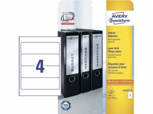 Avery (L4761-25) Etiketter t/ brede ringbind 192x61mm (100)
