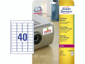 Avery ( L6140-20) Etiketter m/ ultrastærk klæb 45,7x25,4mm (800)