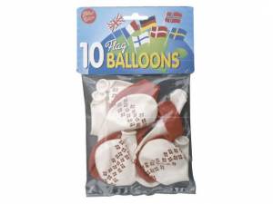 Balloner runde med flag 10stk/pak