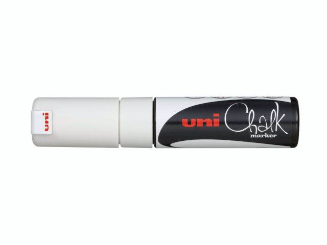 Uni-ball kridt marker PWE-5M til glas- og kridttavler 1,8-2,5mm hvid