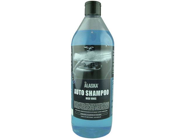 Alaska autoshampoo 1000ml, plejer og vedligeholder lakken på bilen.