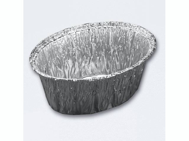 Aluminiumsform til muffins med mere oval 260ml 120 x 87 x 47mm sort-sølv