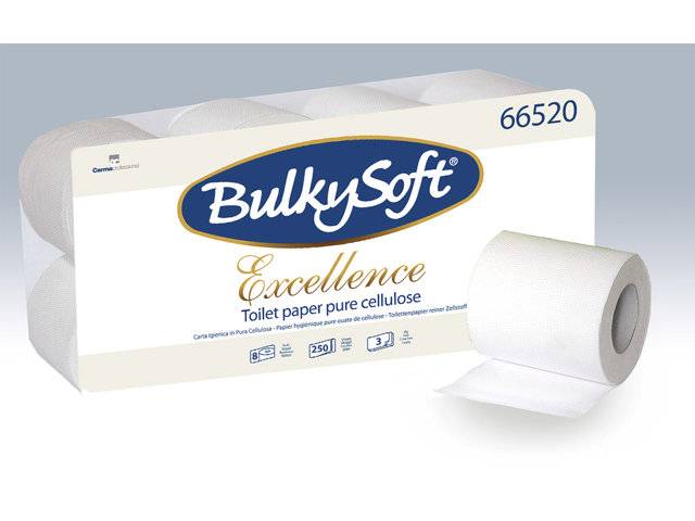 Bulky Soft Excellence Miljøvenligt toiletpapir 3-lags hvid