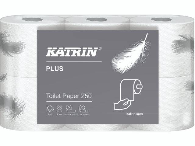 Katrin Plus 250 Svanemærket toiletpapir 2-lag, 42 ruller