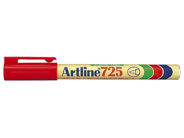 Artline EK725 marker permanent 0,4mm spids rød