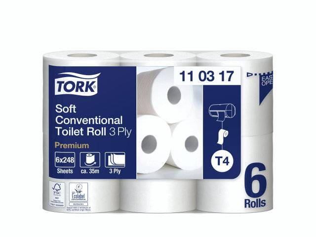 Tork Premium T4 toiletpapir 3-lag 110317 34,7meter 42 ruller