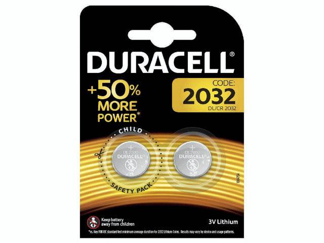 Duracell Electronics 2032 litium knapcelle batteri 3V, 2 stk