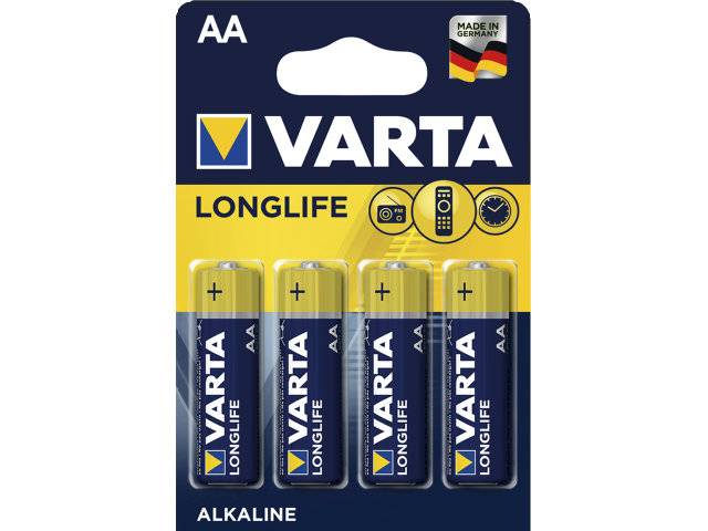 Varta Longlife AA batterier, 4 stk