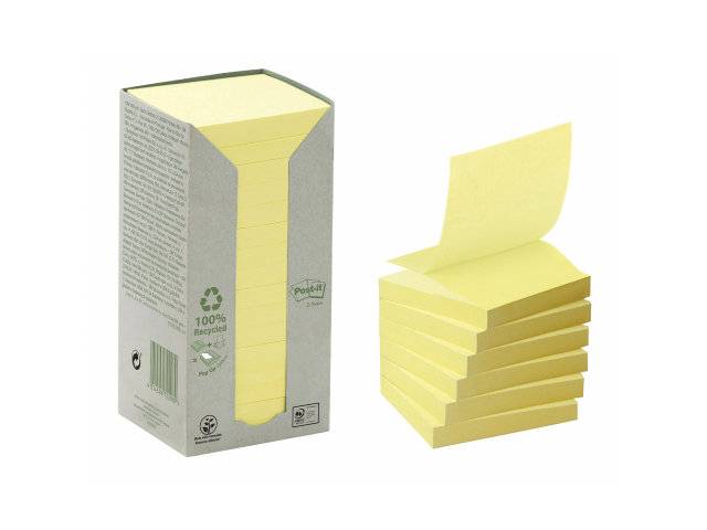 Post-it Z-notes Miljø genbrugspapir 76x76mm gul