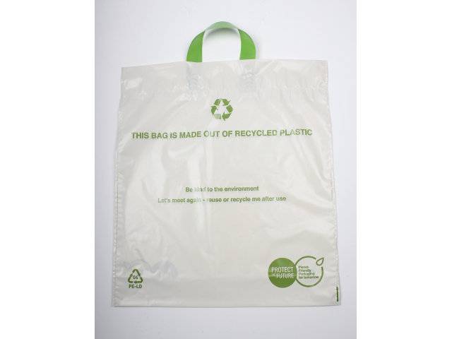 Plastikbærepose Recycled loop 400x450/50x0,06mm