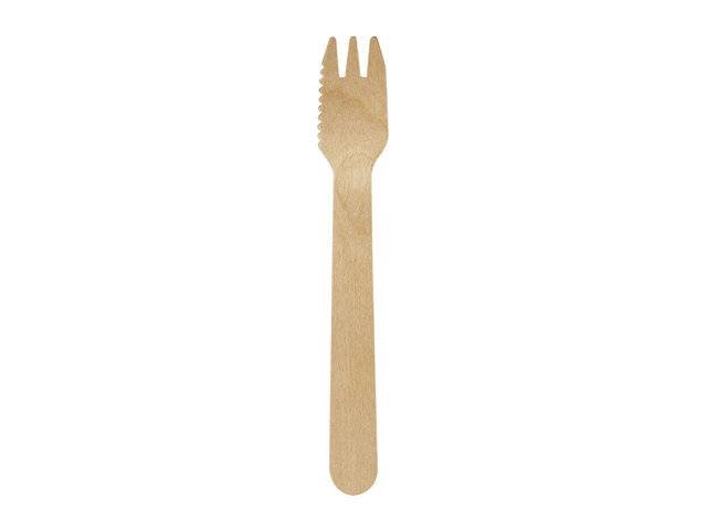 Træbestik Exclussiv gaffel med skær 14cm voksbehandlet