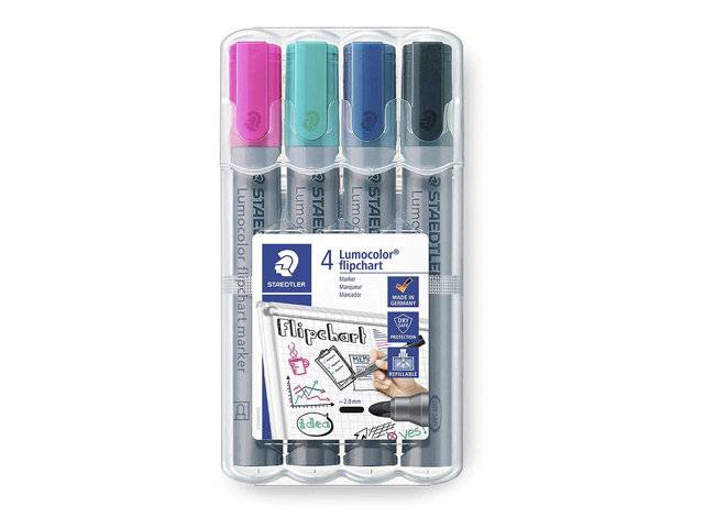 Lumocolor Flipchart-SB marker 356 WP4-1, pakke med 4 farver