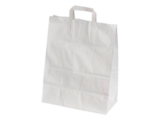 Papirsbærepose med hank 70g 320x170x400mm 26 liter hvid