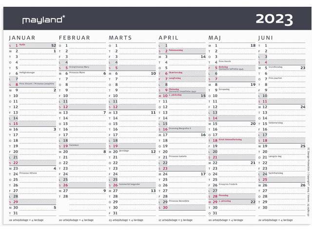 Mayland 23058050 Kontorkalender A5 Moderne 21x15cm