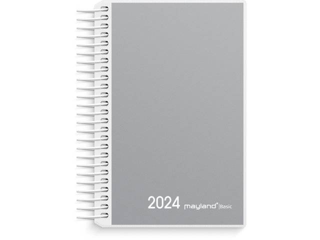 Mayland 2024 Minispiralkalender Basic 8x12,6cm grå 24266000