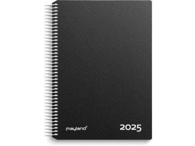 Mayland 2025 Timekalender m/spiral 16,8x23,5cm 25218000 sort