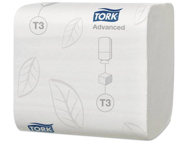 Tork toiletpapir i ark T3 Advanced 2-lags 114277 hvid