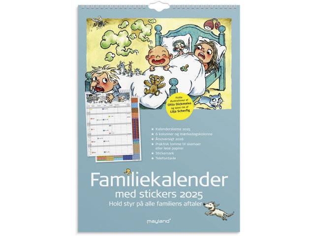 Mayland 2025 familiekalender med 6 kolonner A3 25066250