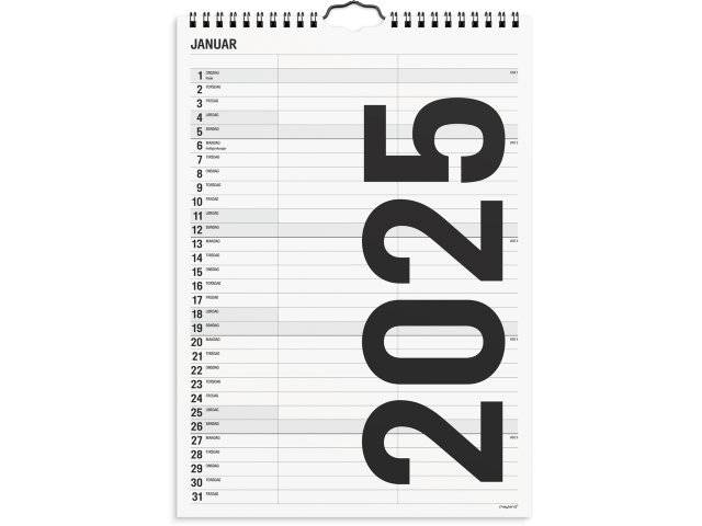 Mayland 2025 familiekalender A4 Black & White 25066510