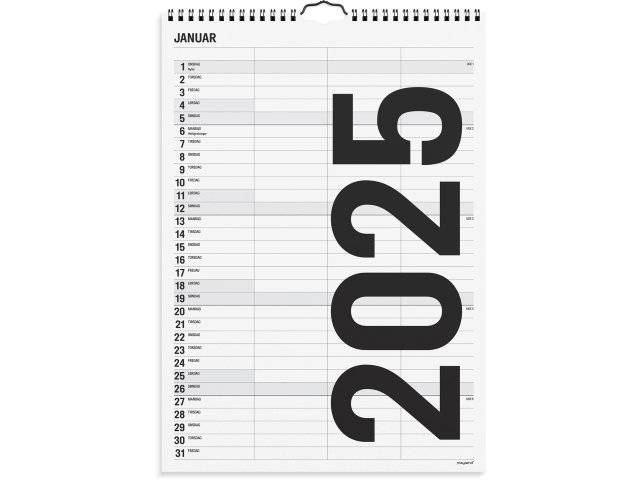 Mayland 2025 familiekalender Black & White 3 kolonner 25066520