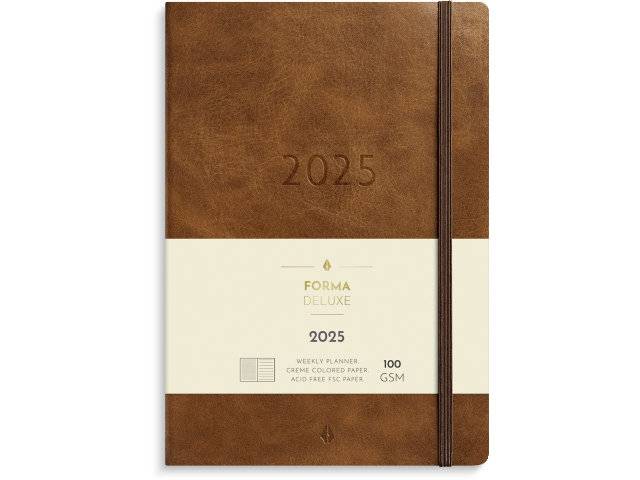 Mayland 2025 Ugekalender Forma Deluxe A5 kunstskind brun 25200630