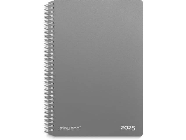 Mayland 2025 spiralkalender uge PP 11,7x17,1cm grå 25202000