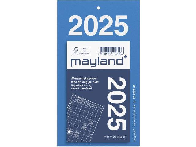 Mayland 2025 afrivningskalender 6,1x9,8cm 25252000