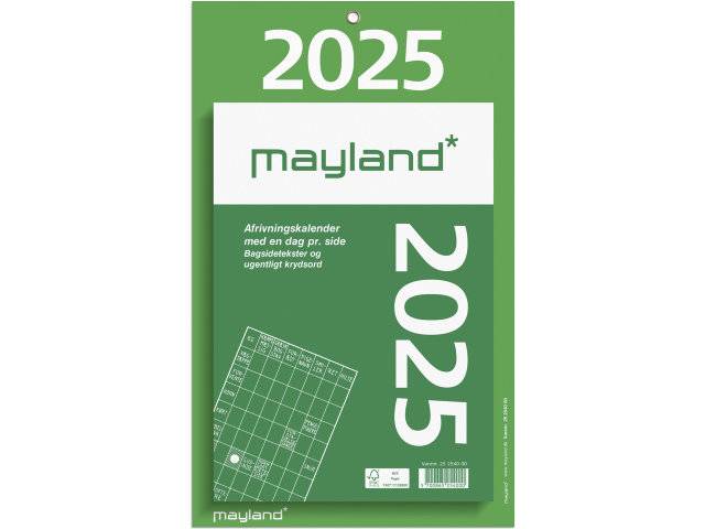 Mayland 2025 afrivningskalender 16,5x23,5cm grøn 25254000